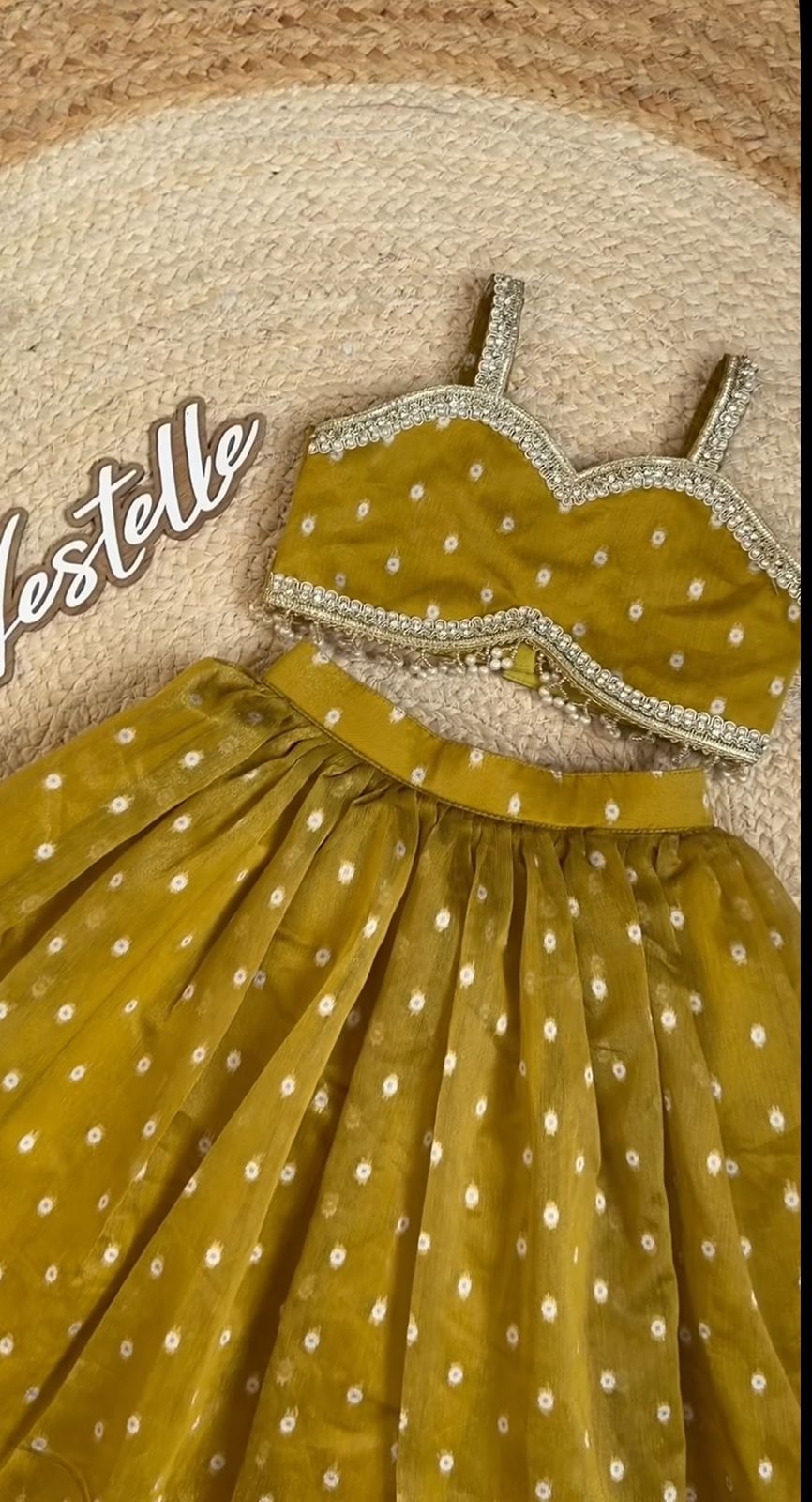 Chanderi Silk Western Yellow Skirt & Top