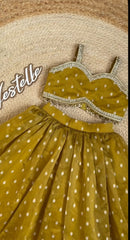 Chanderi Silk Western Yellow Skirt & Top