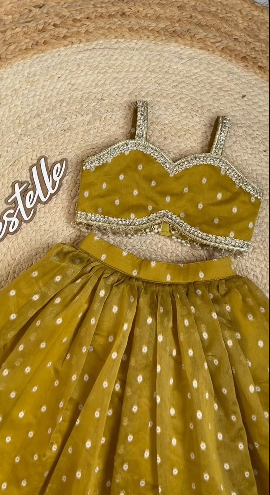 Chanderi Silk Western Yellow Skirt & Top