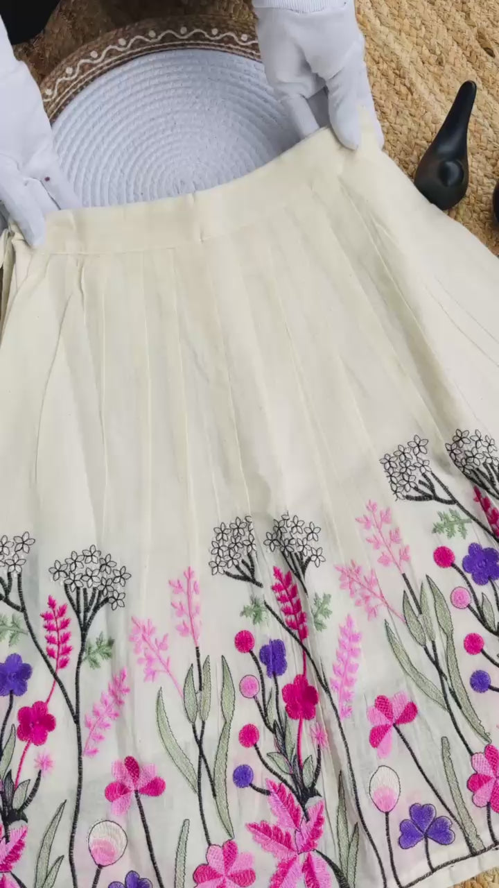 Bloom in Style Floral Embroidery Kids Lahenga Choli