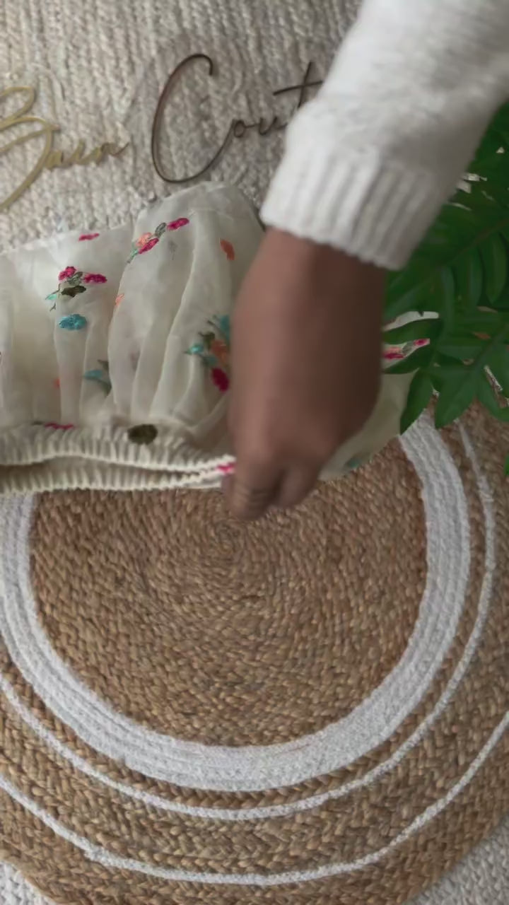 Premium Mul Chanderi Silk Floral Embroidered Lehenga Choli Set