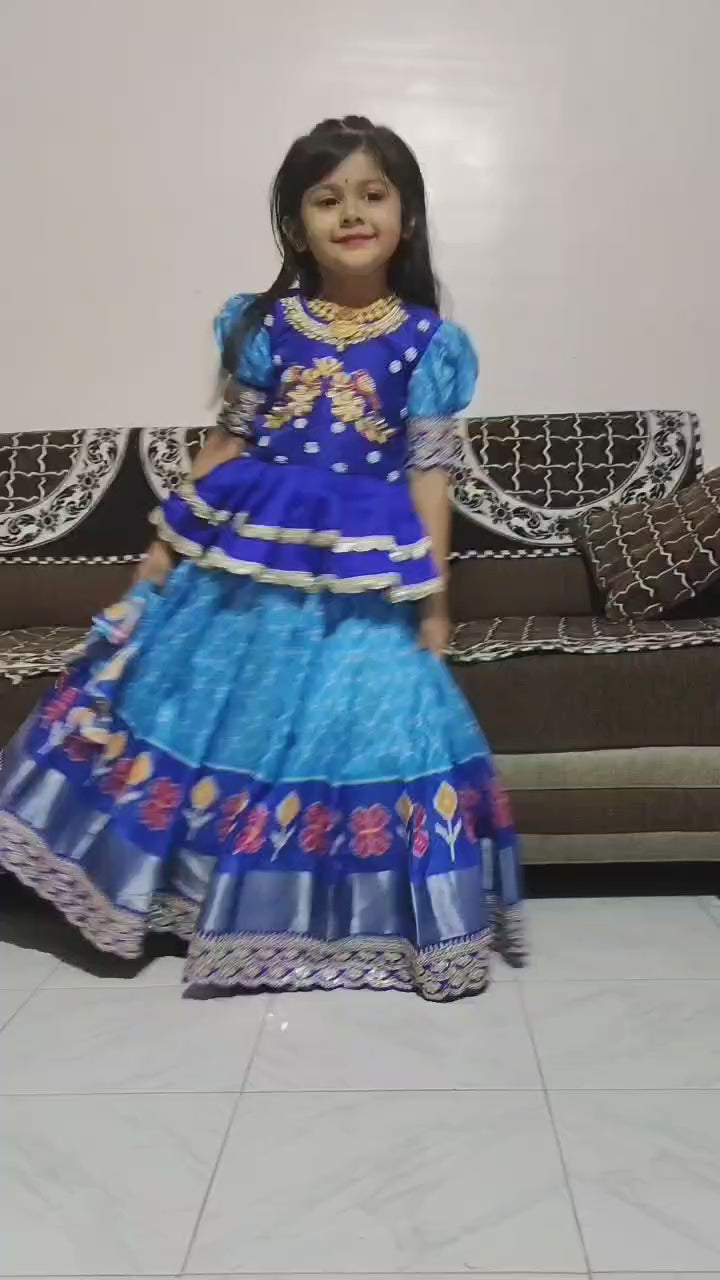 Beautiful Heavy Mono Silk Embroidery With Maggam Work Lahenga Choli
