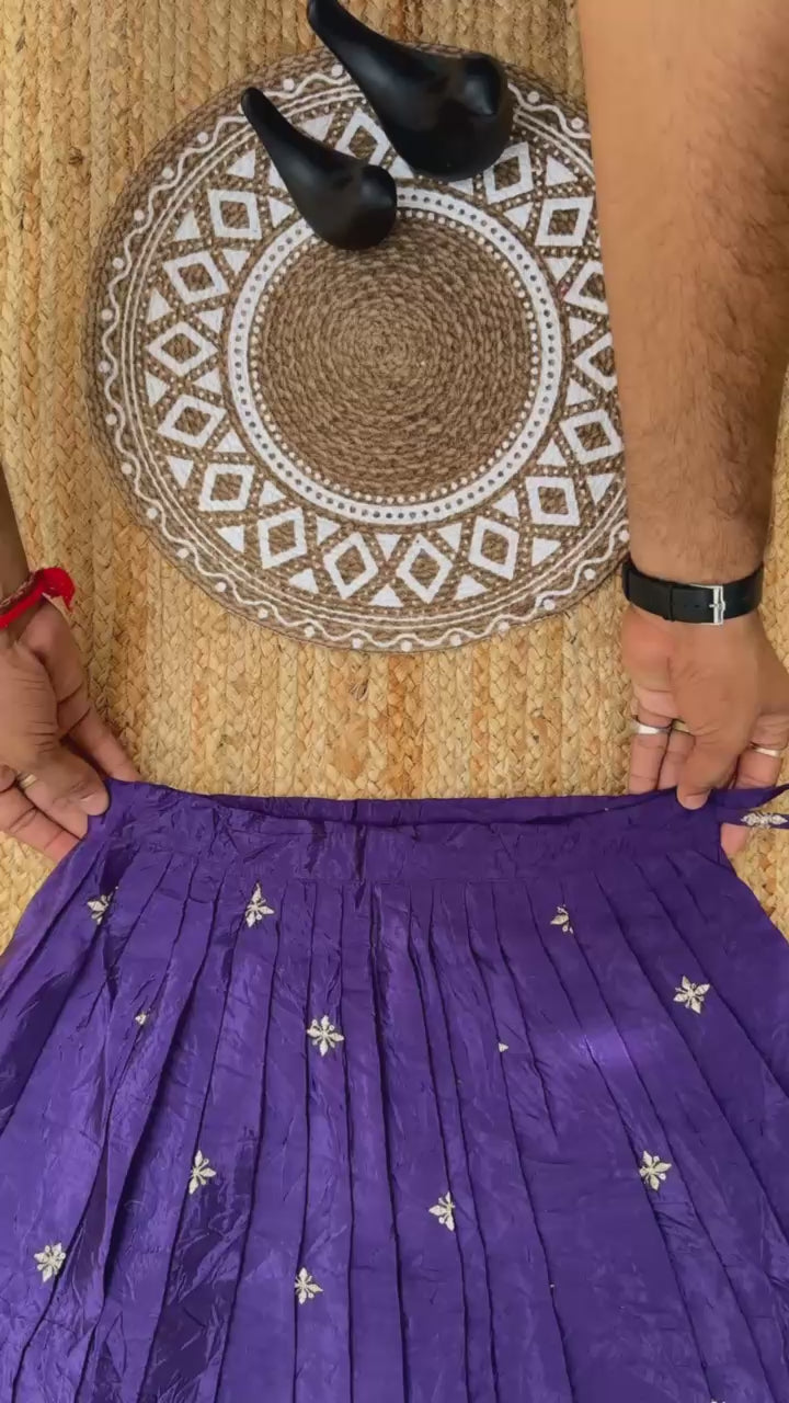 Effortless Embroidery Work Pure Gold crush Lehengha and Top for Kids