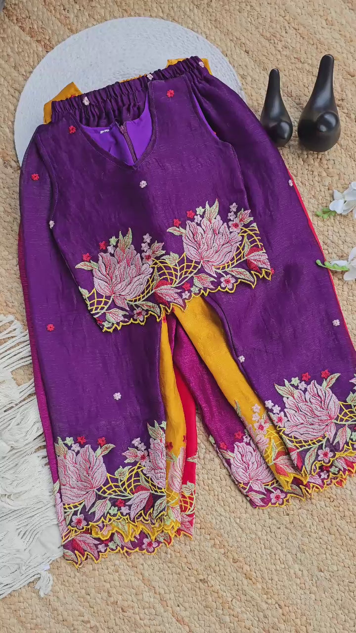 Innovative Jimmy-chu Beautiful Embroidery work Fabric Cord Set