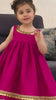 Radiant Rani Pink Designer Pleated Gown with Artisan Coin Lace