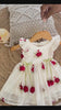 Elegant Rose Embroidered Mul Cotton Frock with Tulip Tassels