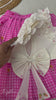 Premium Cotton Pink Checks Lehenga Choli with Ruffled Sleeves and Statement Back Bow