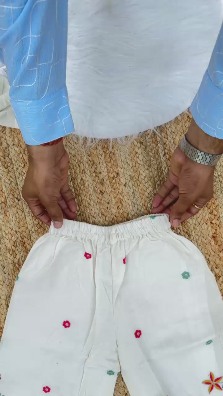 Admirable Embroidery Work on Khadi Cotton Fabric Kids Cord-Set
