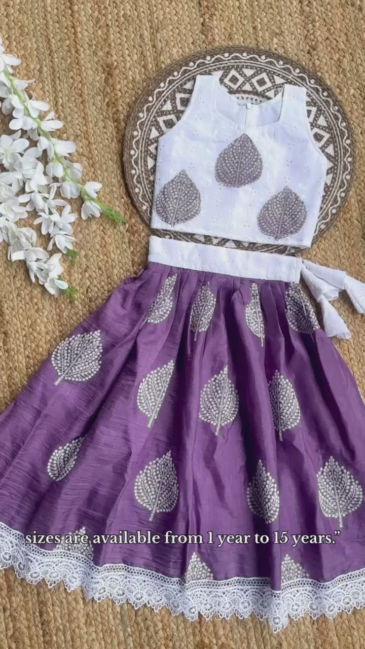 Trending Soft Silk With Foil Butta Work Kids Lahenga Choli
