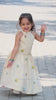 Girls Cream Cotton Silk Halter Neck Top with Lehengha Set